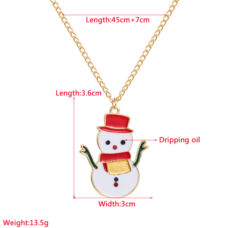 Cartoon Style Christmas Tree Santa Claus Alloy Stoving Varnish Unisex Pendant Necklace 1 Piece