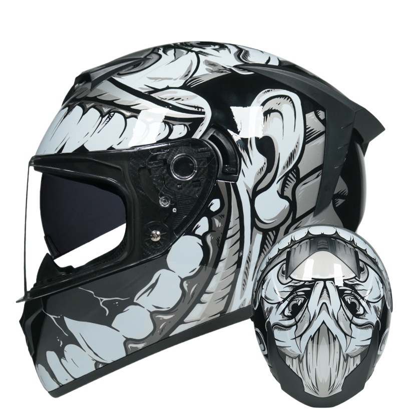 Casco de coche eléctrico LVS para hombres y mujeres de verano casco completo casco colorido personalidad fresco casco de carreras verano