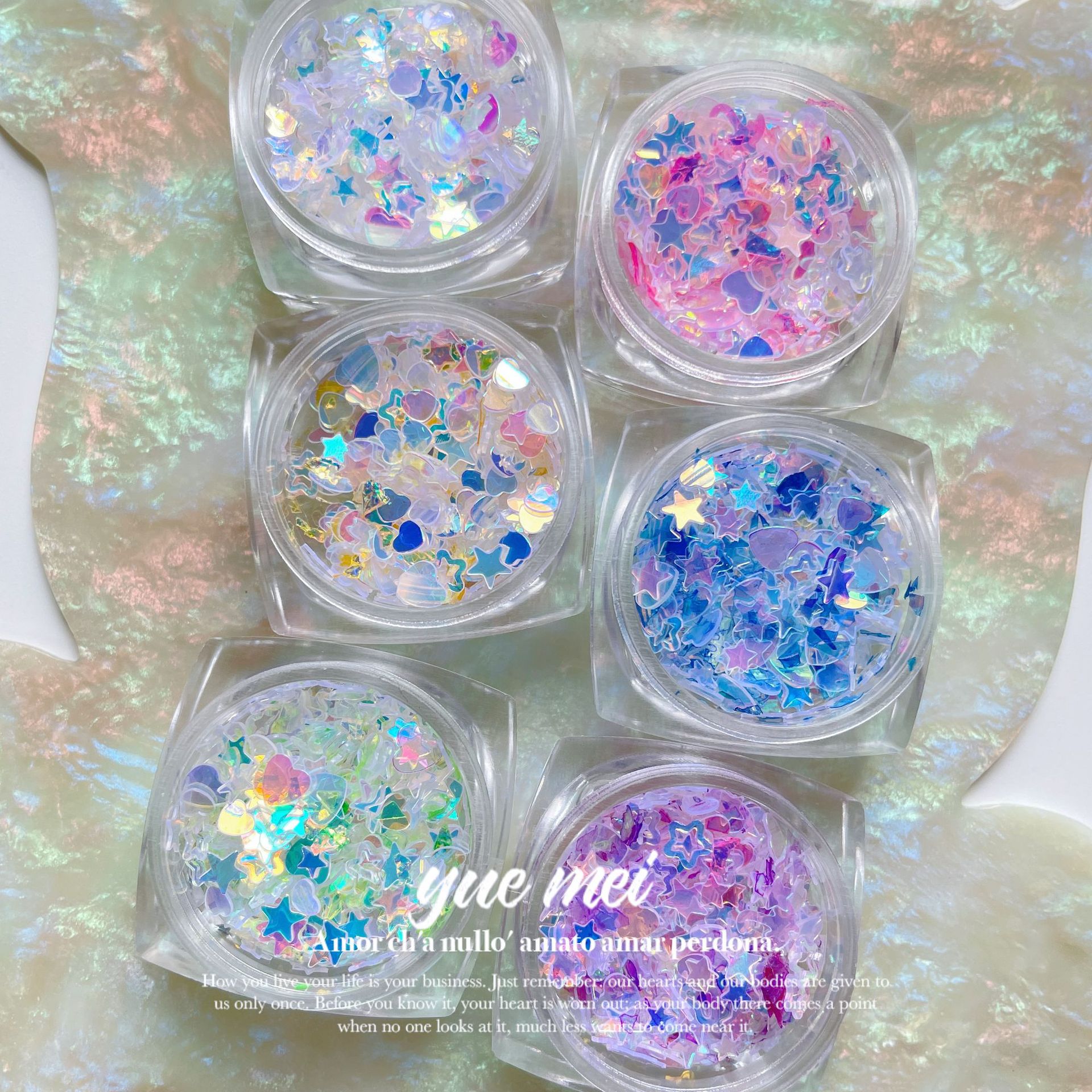 New style manicure mixed magic sequins J...