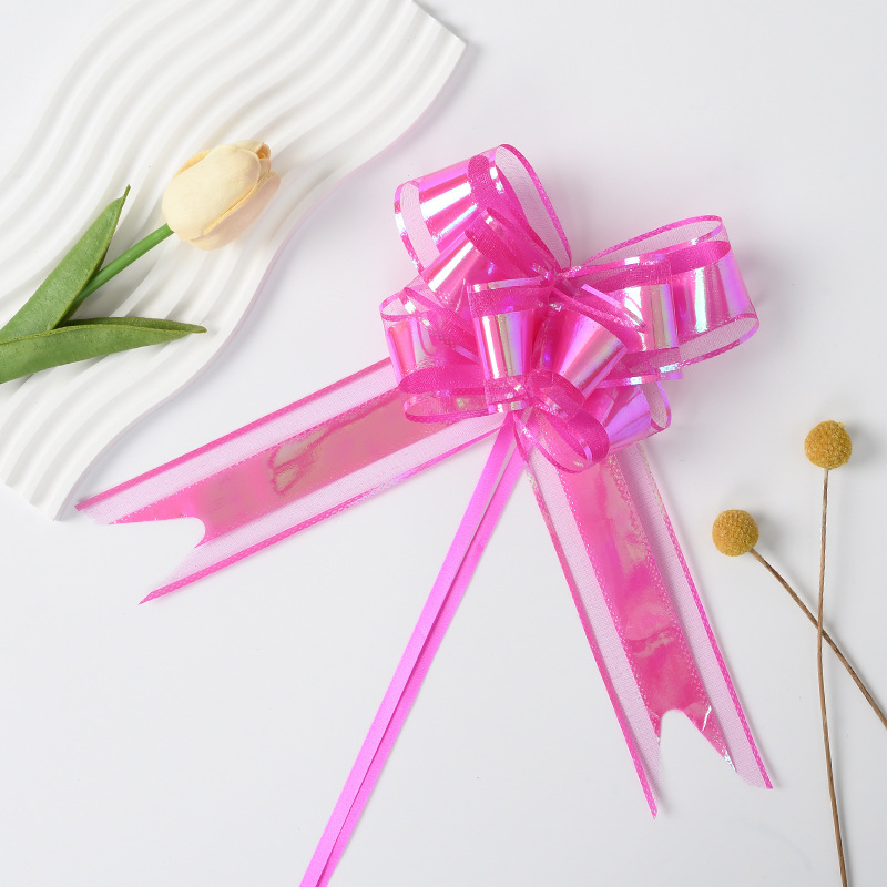 Cross-Border Nuevo 50 gran color Iris patrón tejido hilo de nieve dibujado a mano flor regalo embalaje arco dibujado flor cinta