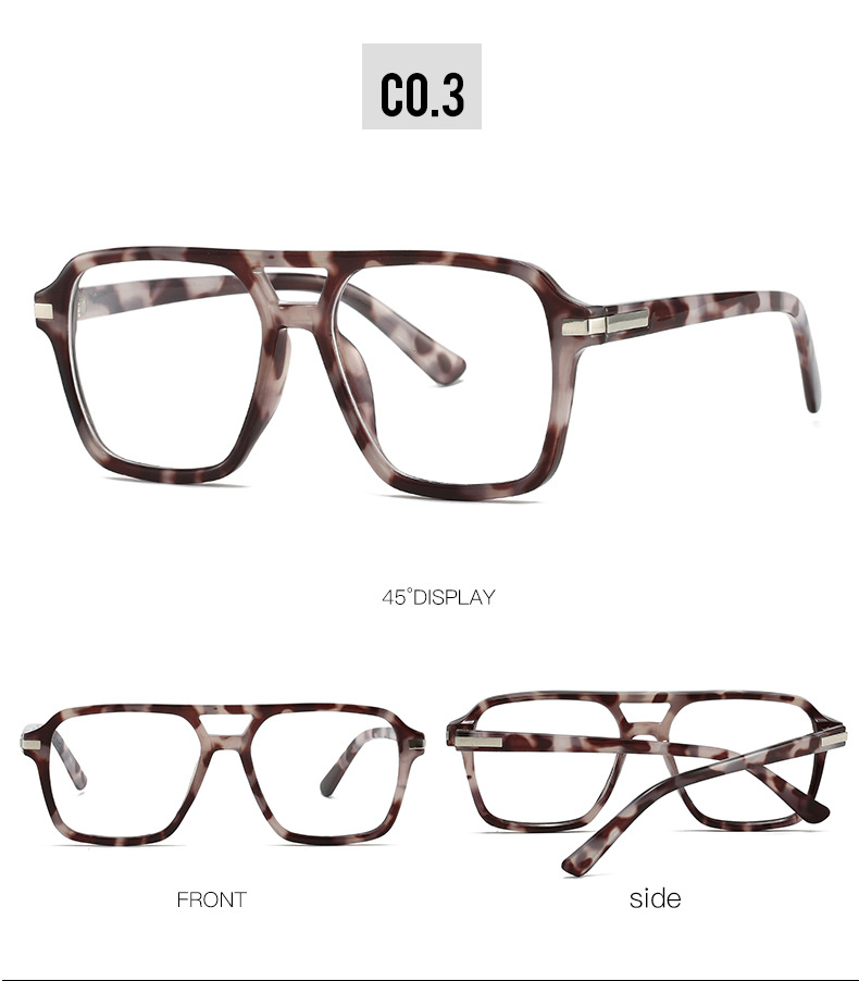 55g Weight Full rim frame Glasses Structure Glasses Classification PC Lens Material Square Glasses Style Outdoor, Street Occasion Geometric Pattern All Seasons Season Unisex Gender Streetwear Style Streetwear Geometric PC Square Full Rim Frame Optical Glasses 9
