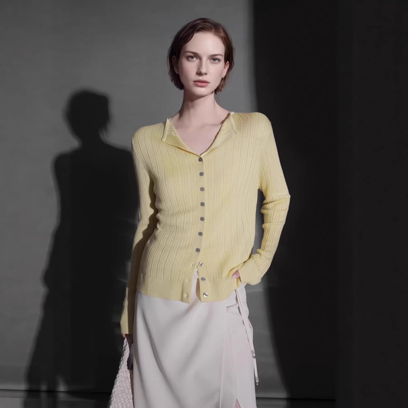 New French-Style Exquisite Thin Cardigan with Round Neck, Ribbed Slim-Fit Knitwear for Women, Spring and Summer Long-Sleeve Top, Air-Conditioning Shirt New French-Style Exquisite Thin Cardigan with Round Neck, Ribbed Slim-Fit Knitwear for Women, Spring and Summer Long-Sleeve Top, Air-Conditioning Shirt