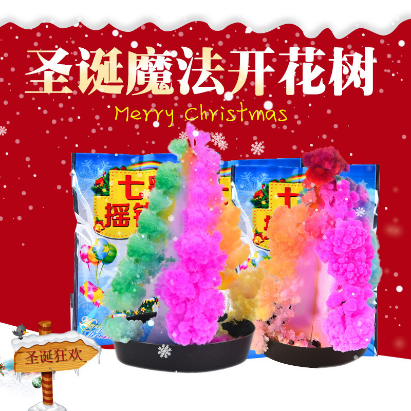 Colorful magic Christmas tree paper tree flowering watering growth crystallization will blossom children Christmas gifts wholesale