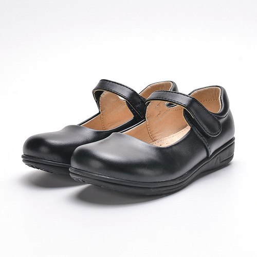 Children's Leather Shoes Black Korean Version Formal Performance Shoes for Older Children Student Etiquette Shoes with Glossy Surface Soft Sole Children's Shoes