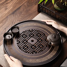 2025新款茶盘家用泡茶托盘客厅茶具套装小型储蓄水茶海圆形干泡台