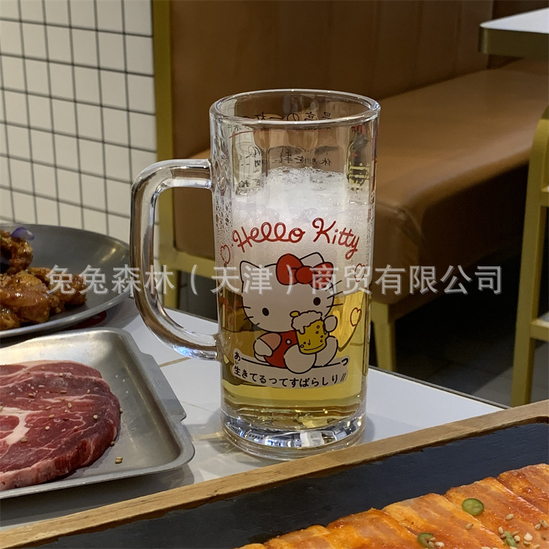 [Rabbit Forest] Cute Cartoon Glass Beer Cup Daily Household Cold Drink Cup Water Cup Glass
