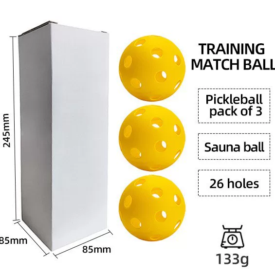 Pickleball 3-Pack in a Box of Pickleball Training and Competition Special Balls Trailblaze Produces Sauna Balls