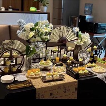 新中式甜品台展示架公司茶歇摆台寿宴宝宝宴婚礼开业古风展示架