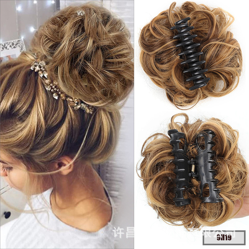 Cross-Border Flower Bud Wig, Messy Bun with Claw Clip, Fluffy Bridal Curly Hair Bun, Synthetic Fiber Hairpiece Cross-Border Flower Bud Wig, Messy Bun with Claw Clip, Fluffy Bridal Curly Hair Bun, Synthetic Fiber Hairpiece