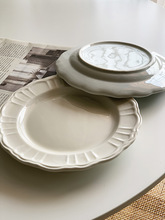 安木良品  日單花瓣浮雕意面西餐盤 復古陶瓷8英寸盤子
