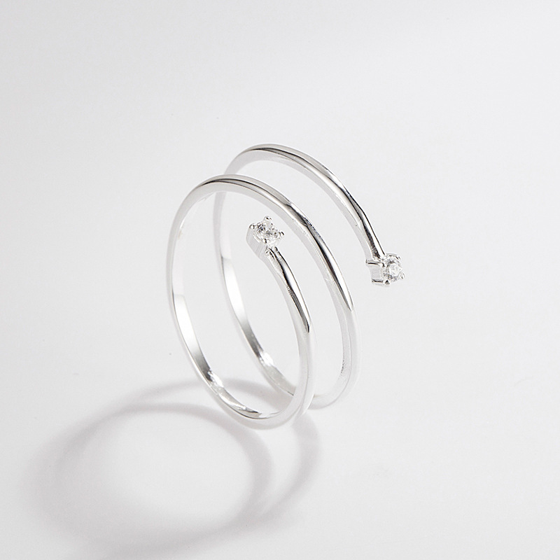 925 Sterling Silver Geometric Open Rings Rings display picture 1