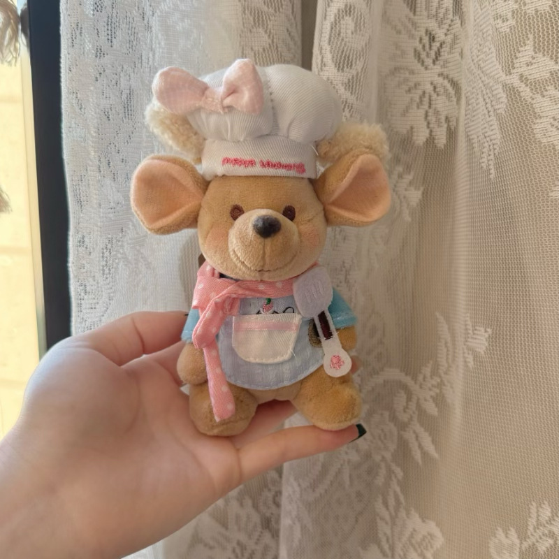 Recuerdos Chef Xiaodou Kangaroo De pie Muñeca de felpa Colgante Muñeca linda Regalo para niña Llavero de coche