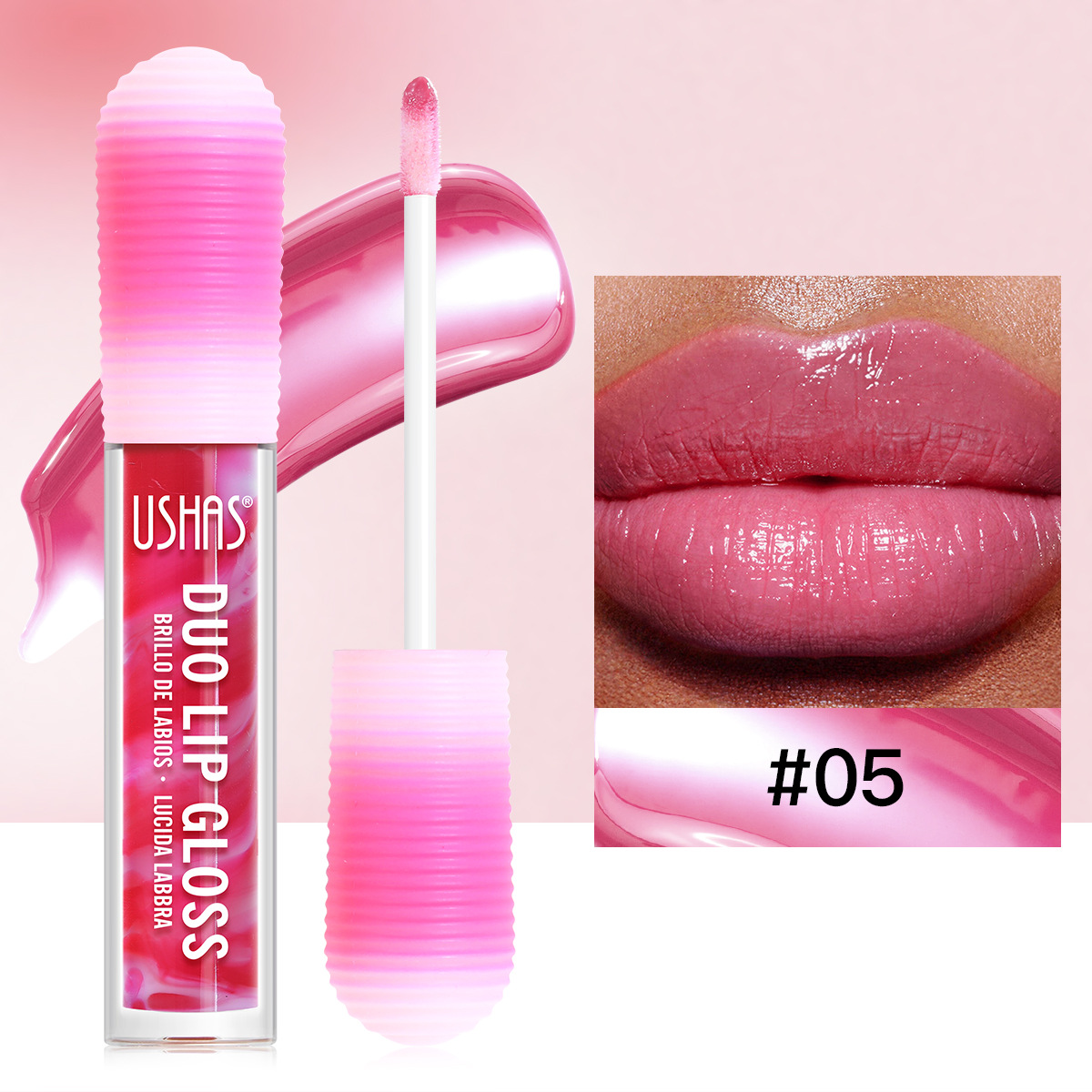 USHAS European and American Cross-border spot lápiz labial líquido esmalte de labios brillo de labios taza antiadherente brillo de labios no decoloro UC062