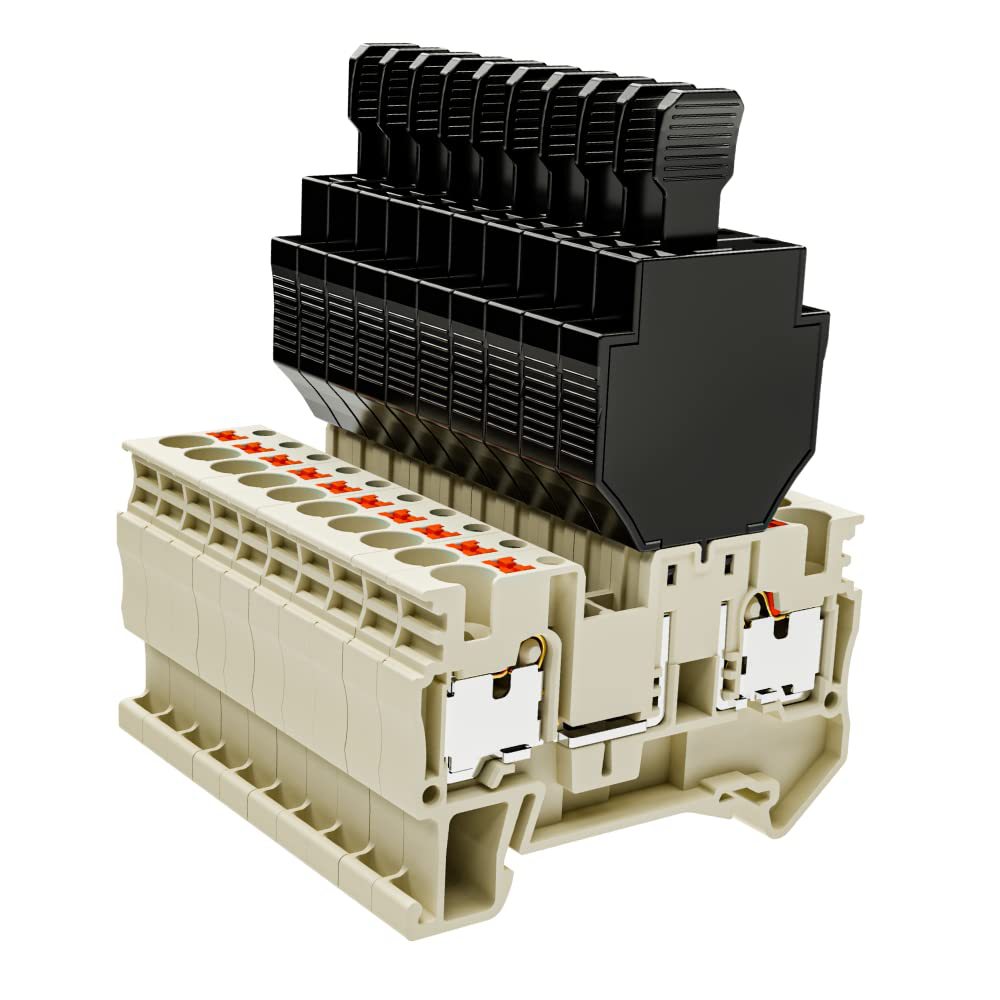 Dinkle Din Rail Fuse Terminal Blocks 10pcs DP4-TFU(5X20), 30