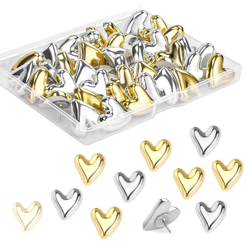 Pinchetas de amor de galvanoplastia creativa transfronteriza lindo tablero de mensajes de clavos de pulgar tachuelas decorativas Polaroid al por mayor