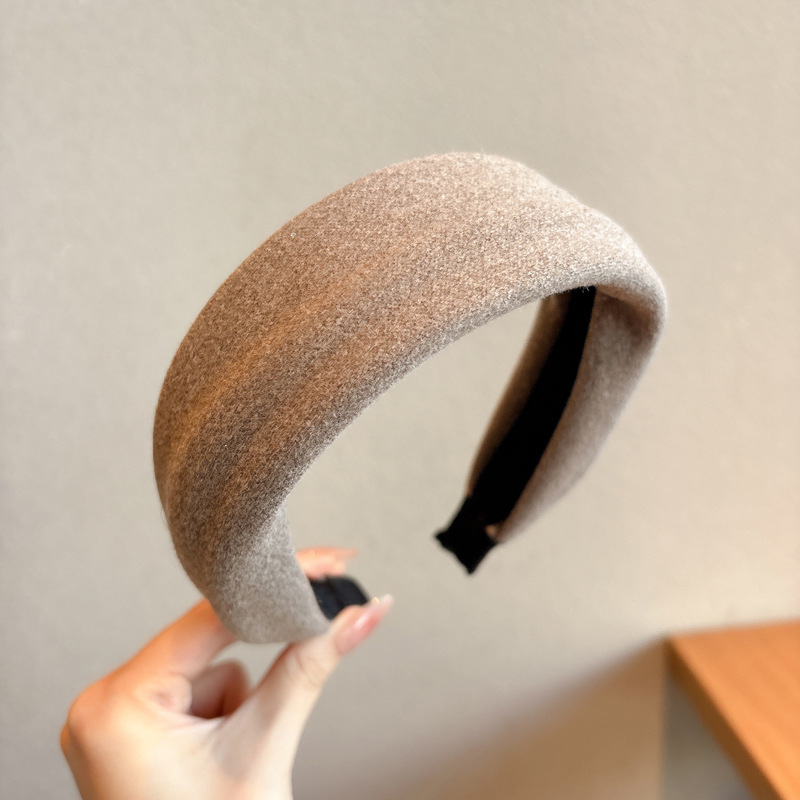 Yi Mengling con el mismo cráneo alto tejido banda de cabello mujer no estrangular la presión de cabello banda de cabello de borde ancho adornamiento de cabello rojo lavar la cara tarjeta de cabello