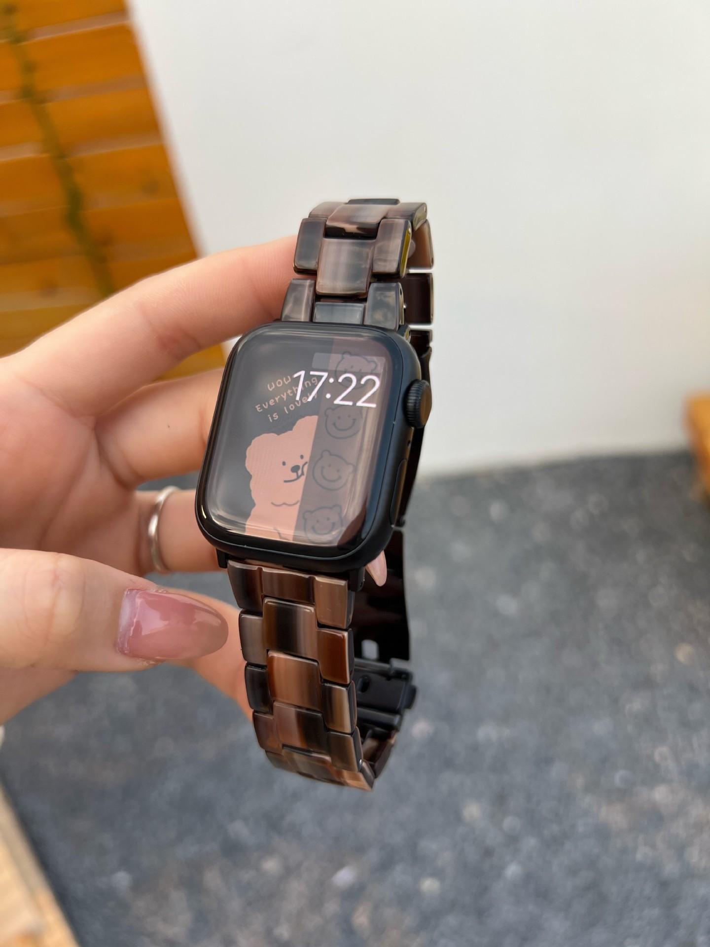 La nueva correa de manzana de resina ligera de primavera y verano es adecuada para applewatch 10a generación 987654SE para hombres y mujeres