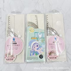 物差しセット小学生文房具かわいいサイズ男女児童学習用品三角板四点セット卸売り