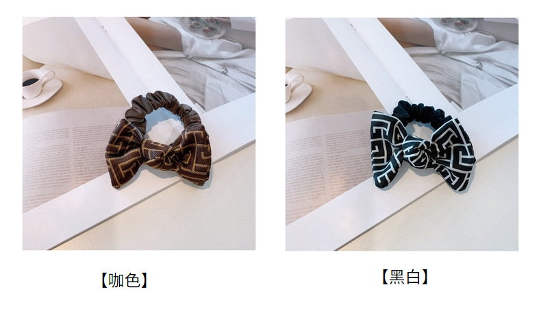 Korea Retro Printed Cute Little Bowknot Hair Scrunchies display picture 23