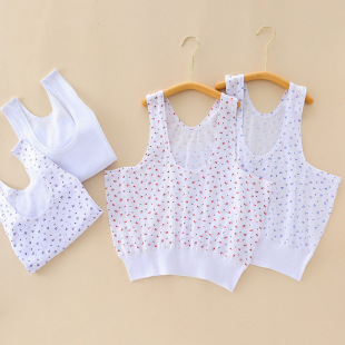Middle-Aged and Elderly Women's Pure Cotton Tank Top Sports Vest for Summer, Loose and Thin Undershirt