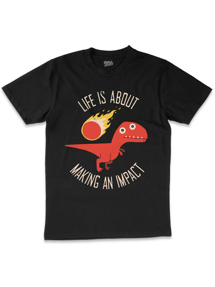Life Is About Y Brand Fun Dinosaur Illustration Printed Short-Sleeved Men's And Women's Loose Casual T-Shirt Short-Sleeved