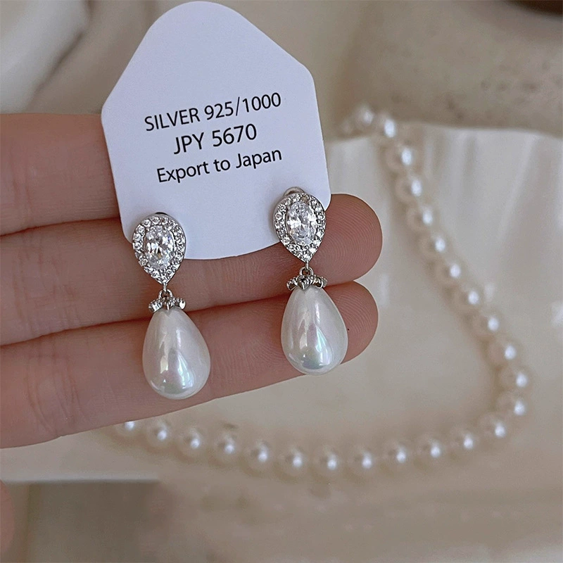 Серебряная игла, универсальные серьги из жемчуга, образец 925 пробы, стиль легкой роскоши, оптовая покупка