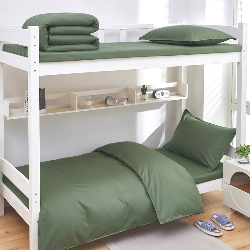 Algodón militar sábanas verdes cubiertas de colchón de tres piezas dormitorio de estudiantes entrenamiento militar de servicio de trabajo de protección de la colchón de algodón conjunto