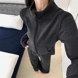 高货.松弛老钱风条纹 两件套-3158