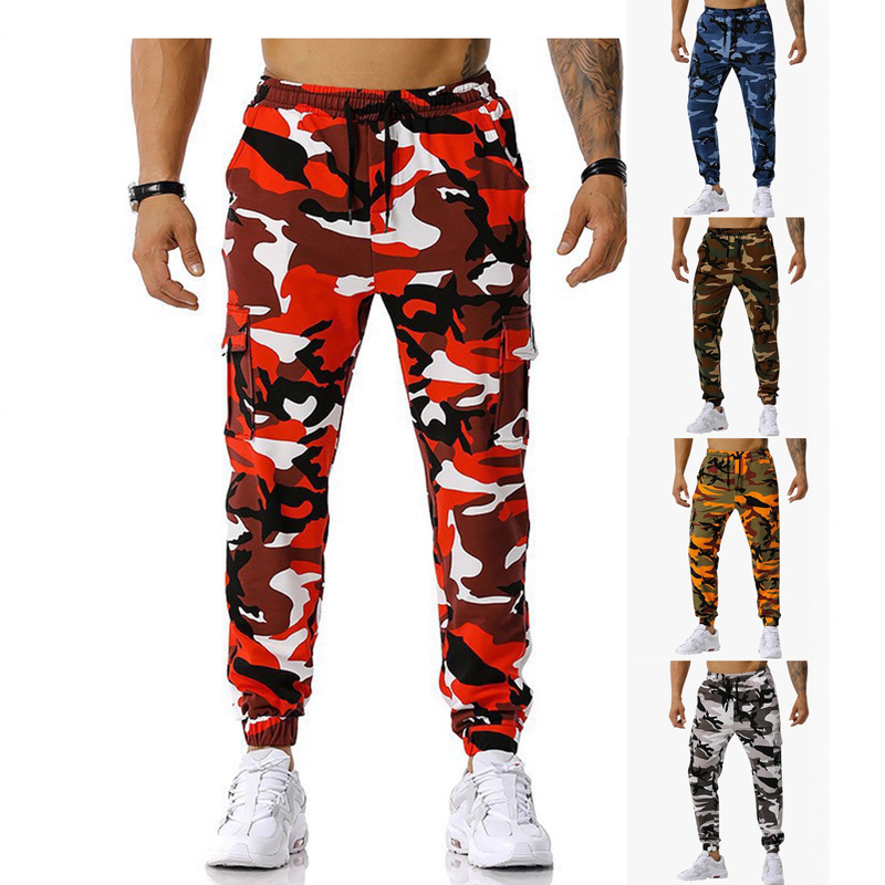 Cross-Border Spring and Autumn New European and American Men's Camouflage Jogging Pants Outdoor Sports Pants Football Fitness Pants Long Pants
