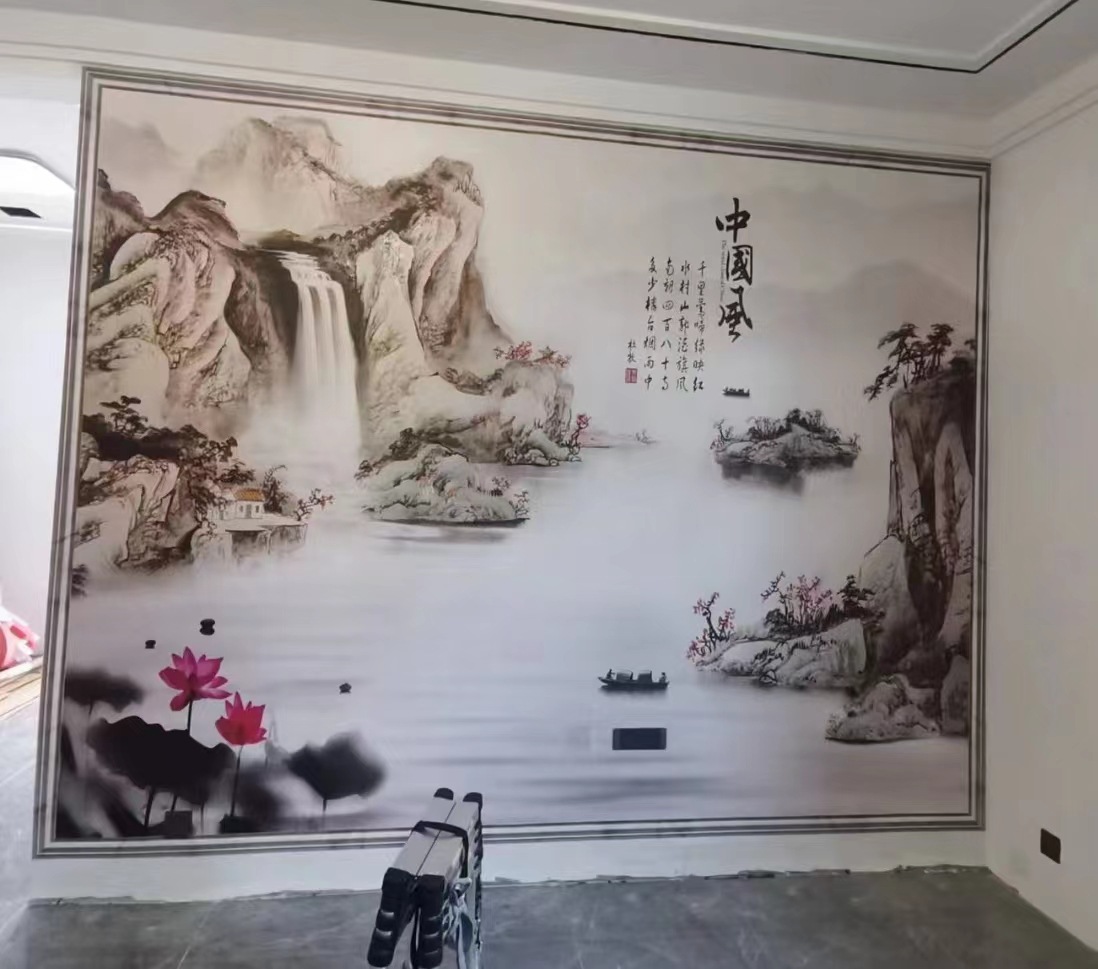 新中式山水背景墙