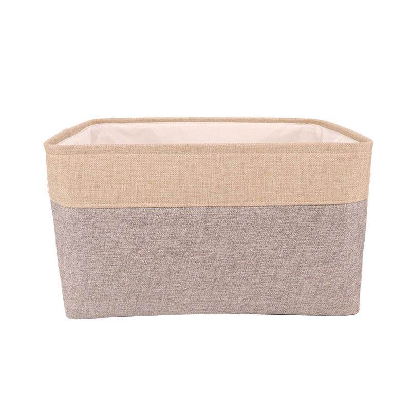 收纳筐亚麻 宿舍衣物收纳整理筐防尘束口杂物收纳筐 手提双拼收纳