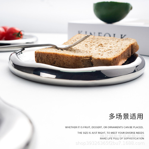 Byron INS electroplated silver tray photo prop jewelry storage tray display tray light luxury ceramic jewelry ornament