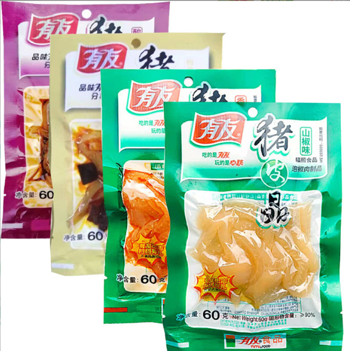 有友猪皮晶山椒 酸菜 椒香 香辣味60克/每袋  （整箱=60包）