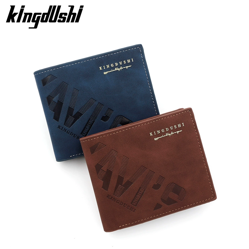 Европейские и американские тенденции с тиснением мужских коротких кошельков с тремя пакетами с несколькими кардами