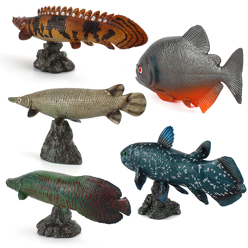 Exportación transfronteriza simulación estática sólida modelo animal marino lengua gigante pez cocodrilo angula ornamental peces decoración juguete