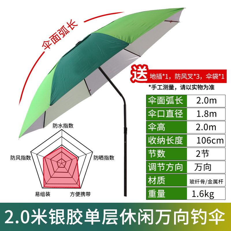 戴威营钓鱼伞大钓伞三折叠雨伞万向防晒防暴雨遮阳新款户外垂钓伞|undefined
