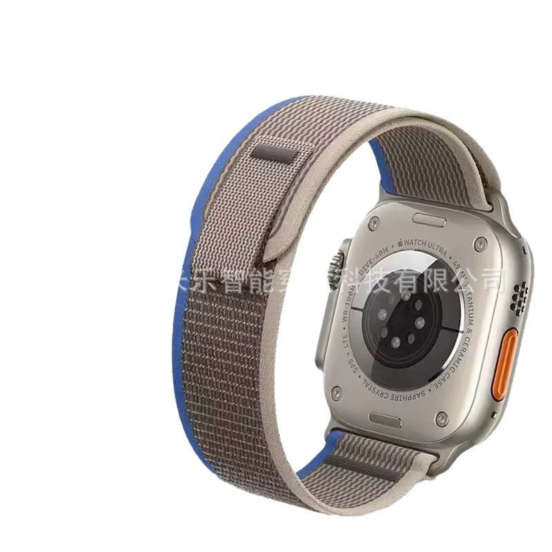Ремешок для часов (Apple Watch) с задним кольцом и липучкой, совместим Ultra/Series 9, регулируемый, 38–49 мм