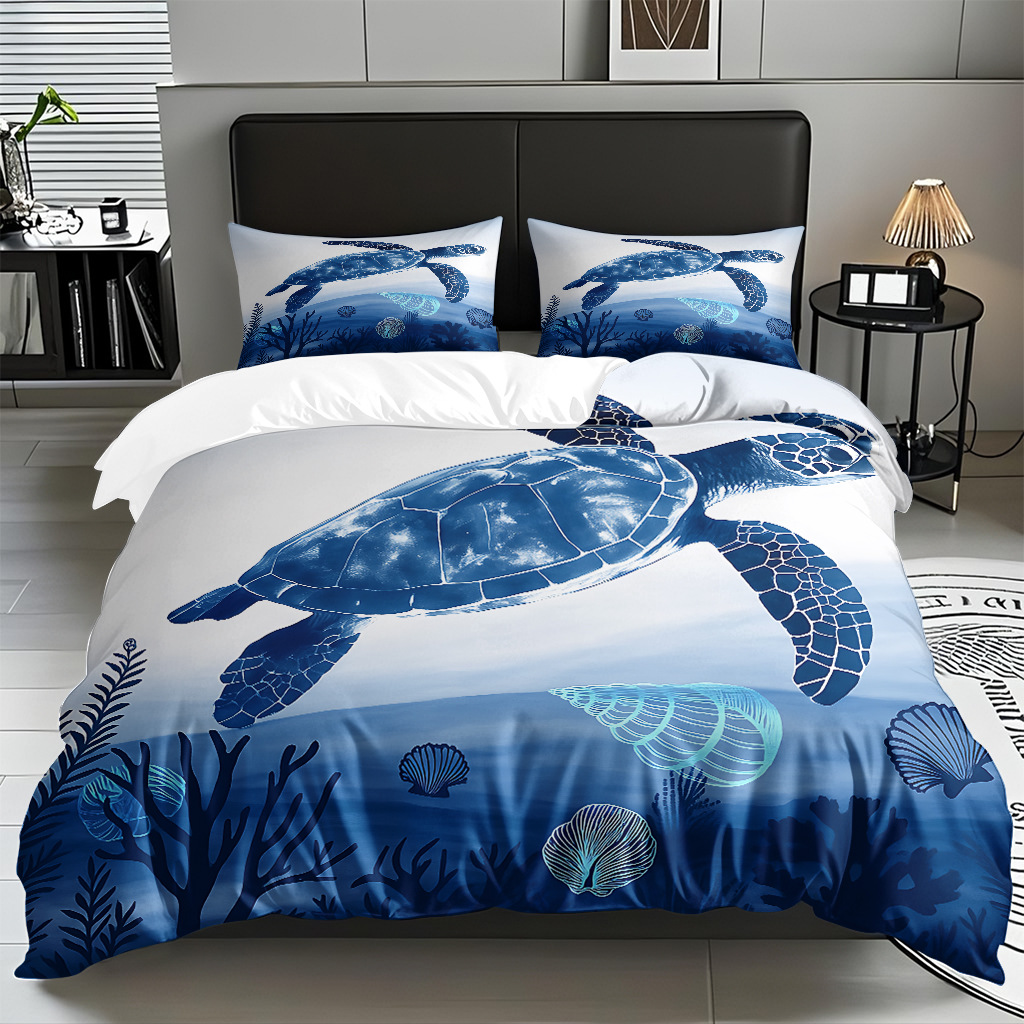 Ventas transfronterizas calientes de una variedad de patrones de reliquias marinas impresión digital colcha