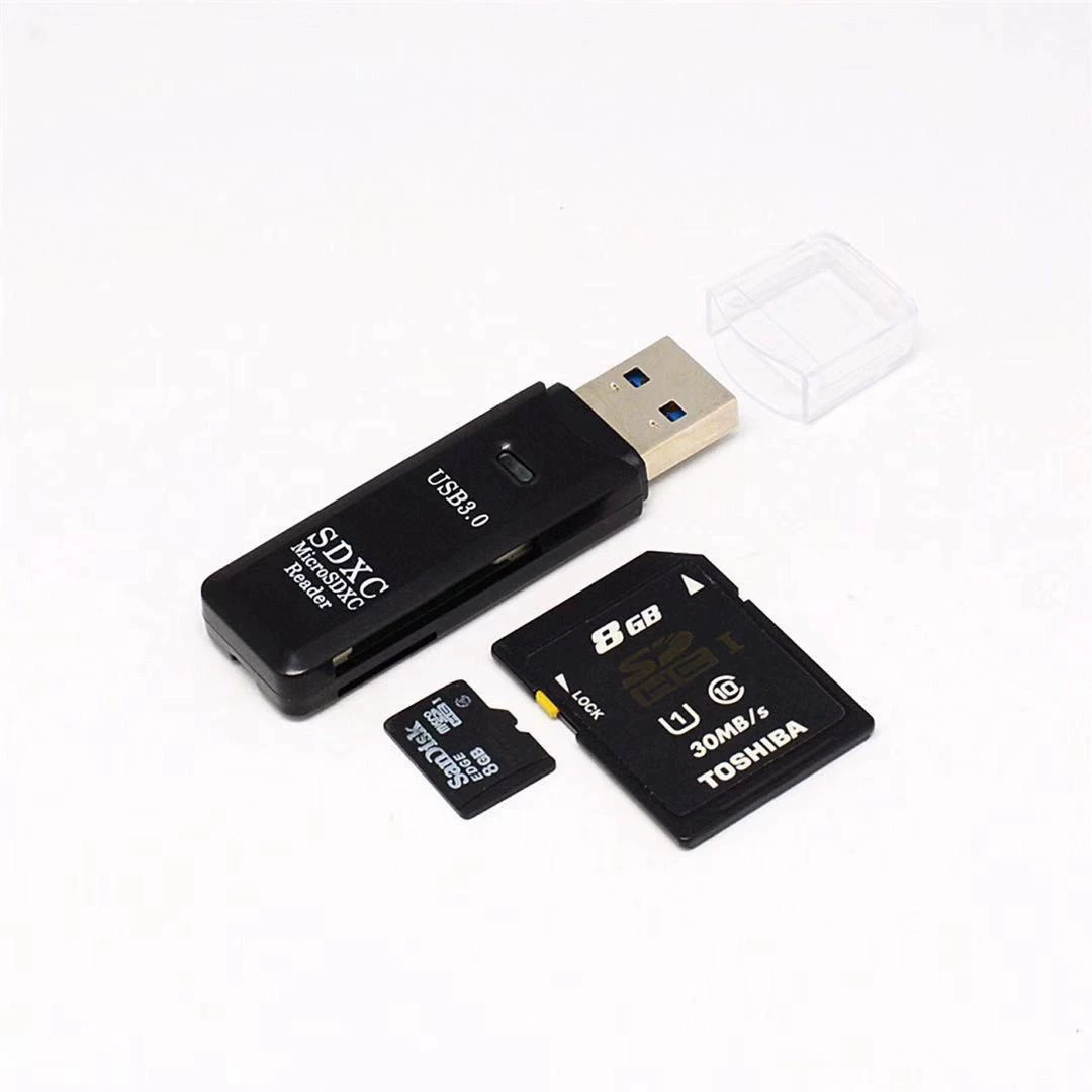 Two-in-one USB3.0 card reader computer TF/sd card 3.0 high-speed card reader package IC multi-function card reader