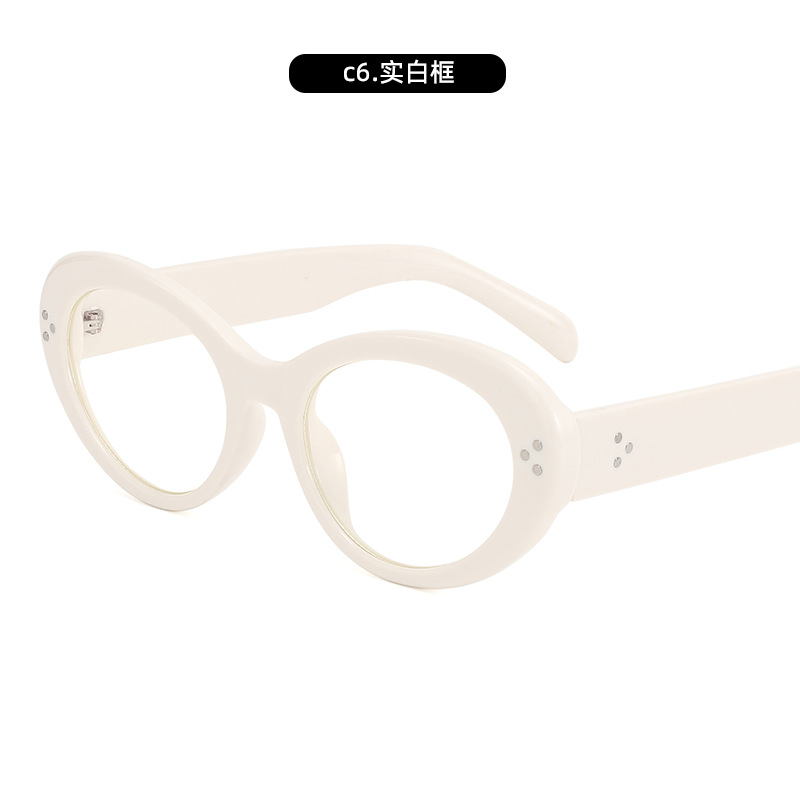 Nuevo marco pequeño ovalado ojo de gato espejo plano mujer comercio exterior transfronterizo arco de triunfo el mismo estilo versión coreana del marco de gafas anti-azul