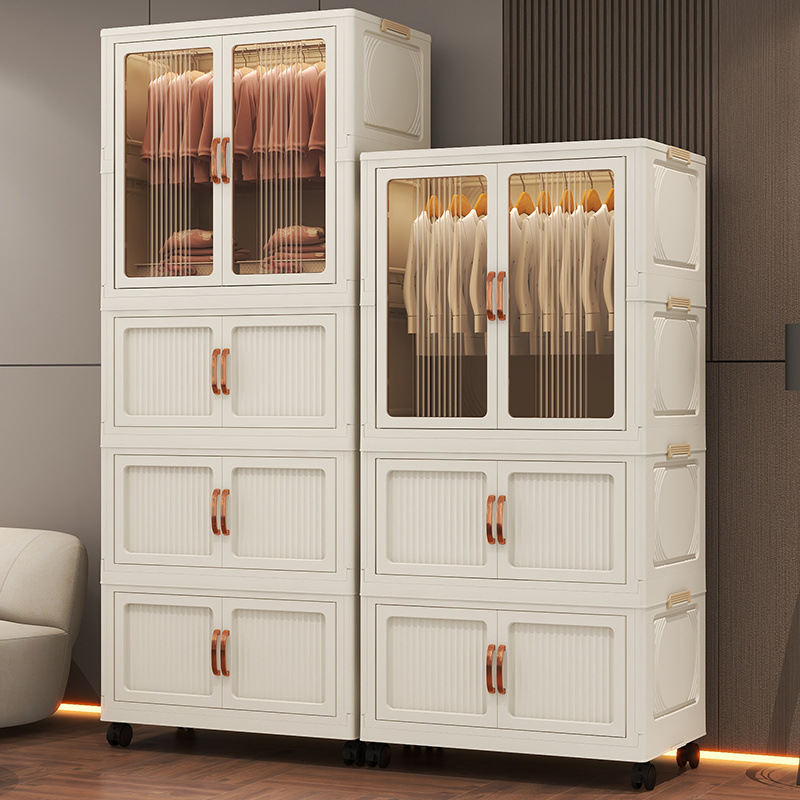 Gabinete de almacenamiento de ropa para bebés sin instalación, armario simple para bebés, armario pequeño para niños, armario de plástico casero para bocadillos