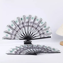 美元扇子33厘米功夫扇大扇子塑料扇骨外贸美元接亲拍照神器