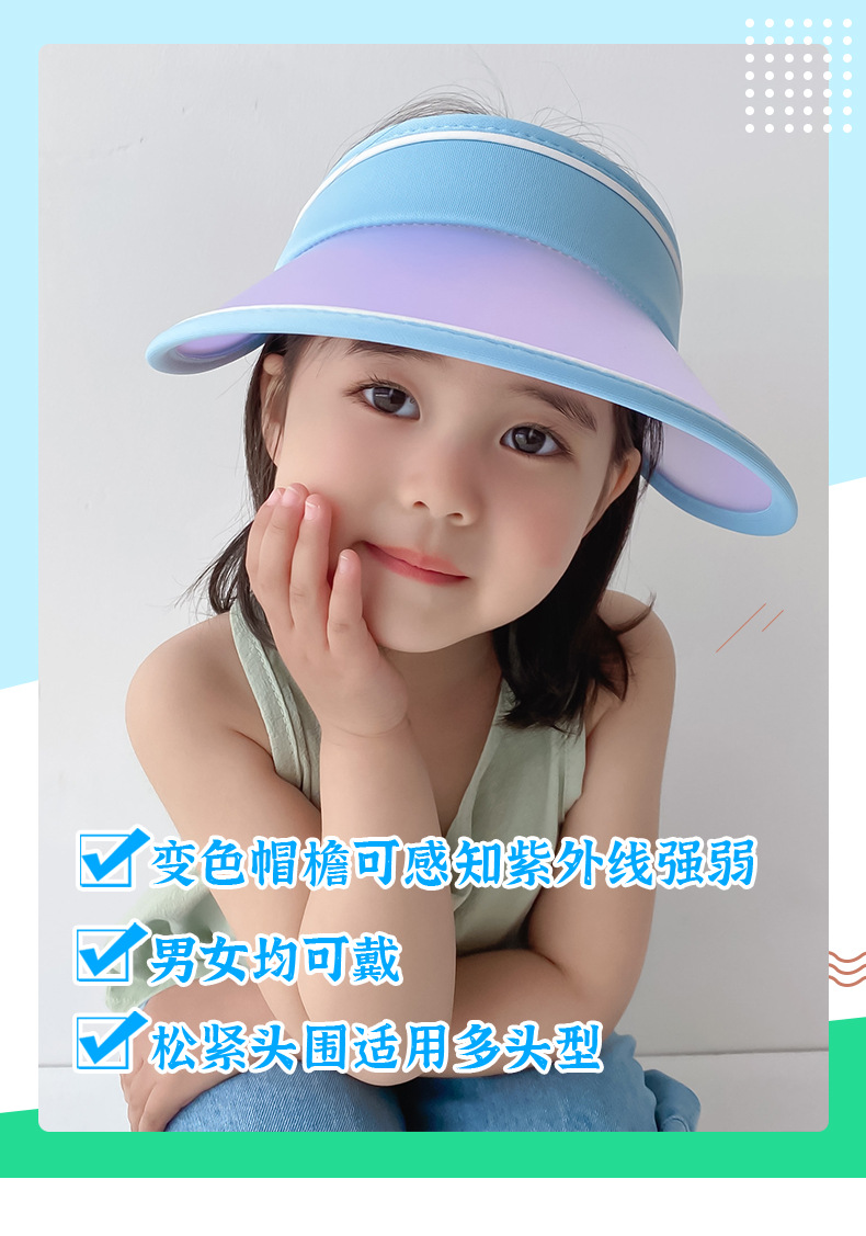 Fashion Contrast Color Outdoor Children's Sunshade Sun Hat Wholesale display picture 1