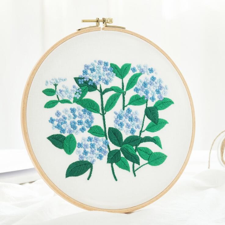 Lu bordado hecho a mano DIY principiante práctica salón pintura decorativa nórdica primaria flores y plantas traje de costura