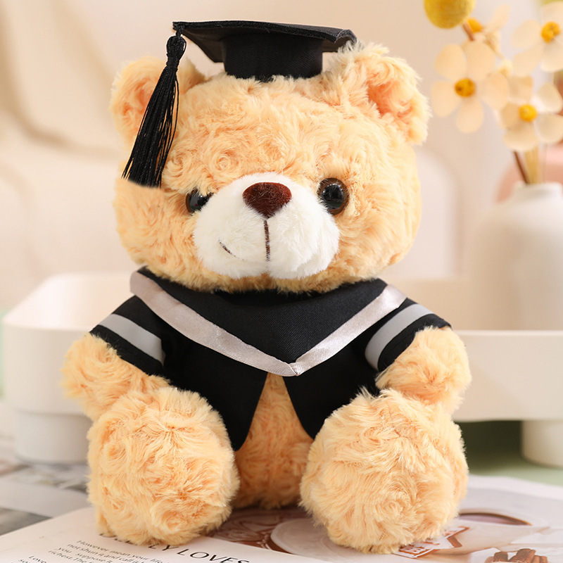 Doctor oso juguete de peluche oso muñeca temporada de graduación de la universidad LOGO muñeca de tela lindo regalo para compañeros de clase