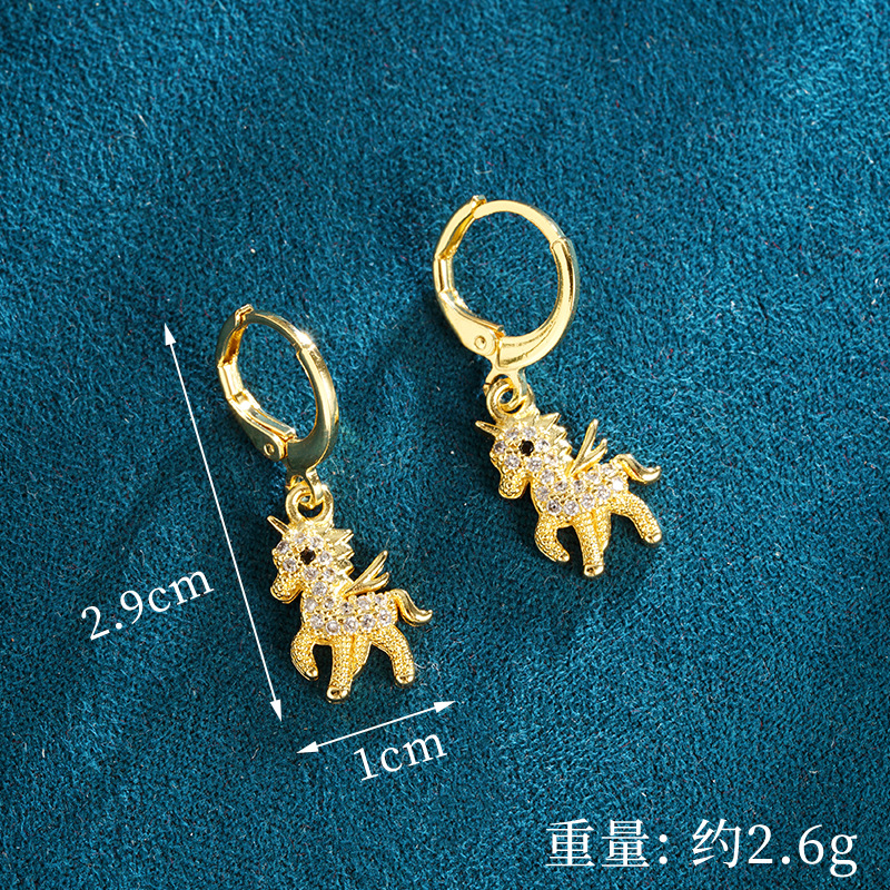 Pendientes de pony e2450 - Diamante blanco