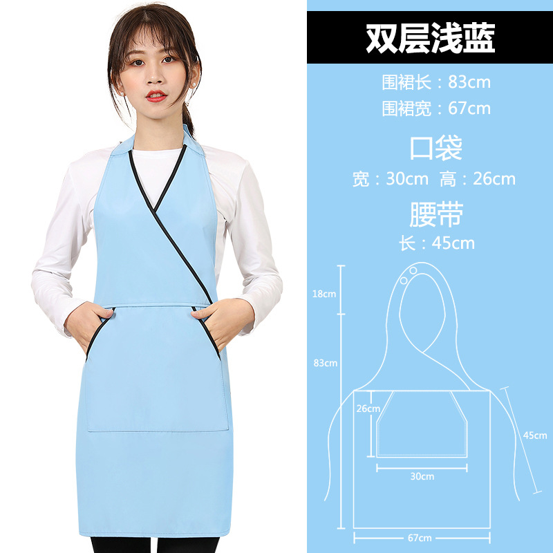 V-cuello publicidad delantal logotipo personalizado salón de uñas cafetería guardapolvos hogar cocina delantal al por mayor personalizado