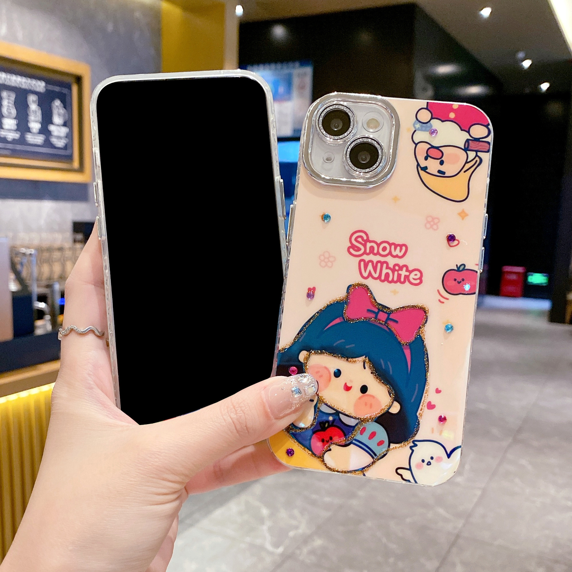 Dibujos Animados luz azul cuento de hadas Princesa para iPhone15 punto diamante 14PROMAX Apple 12 teléfono caso 13 femenino 15PM