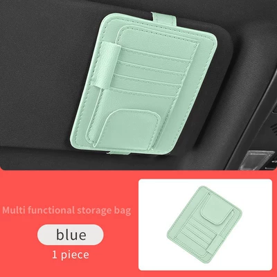 card holder, car sun visor: Car Glasses Clip/Bill Clip - light-blue-bill-holder