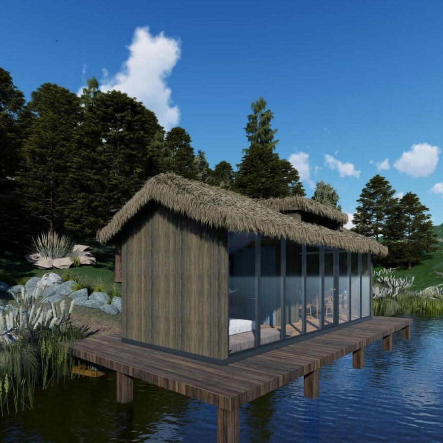 Casa de madera anticorrosión Casa de campo de la red Casa de la red Casa de la red Patio de la casa de la granja del paisaje Casa de la cabaña al aire libre al aire libre